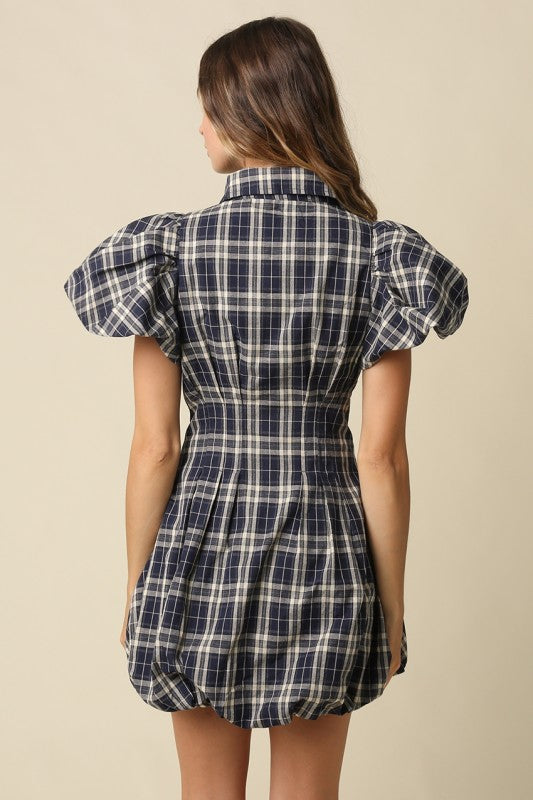 Jeanne Plaid Bubble Dress
