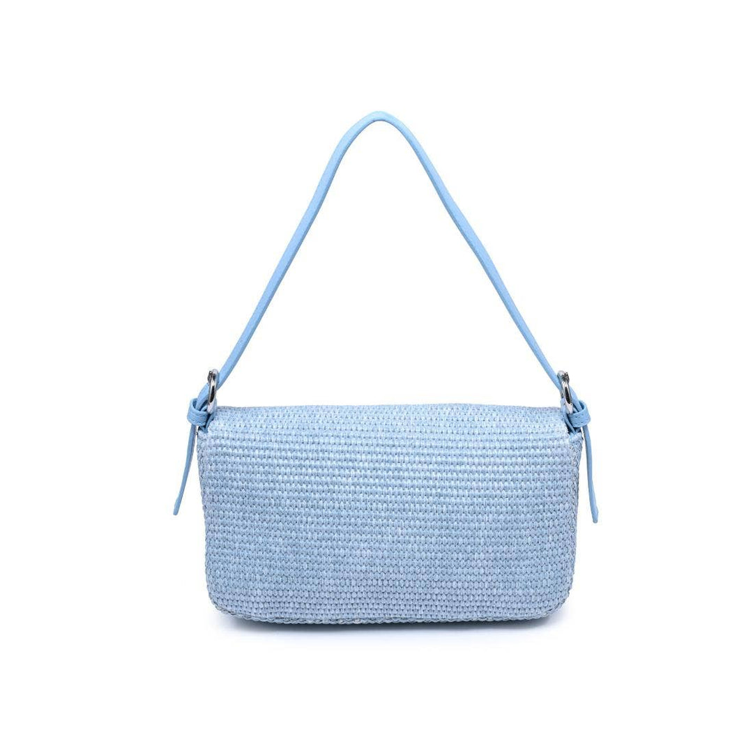 Gloria Straw Crossbody // baby blue