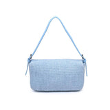 Gloria Straw Crossbody // baby blue