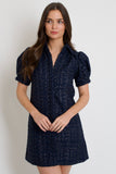Vivienne Navy Tweed Dress