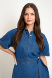 Denim Wrap Skirt Mini Dress