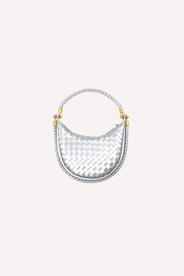 Mini Monaco Woven Bag // silver
