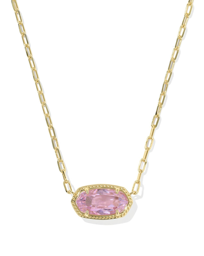 Elisa Luxe Pendent Necklace in Light Pink CZ