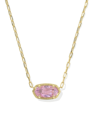 Elisa Luxe Pendent Necklace in Light Pink CZ