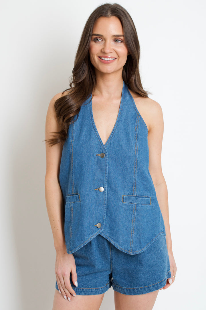 Dallas Denim Halter Top