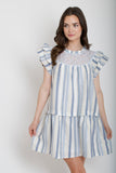 Misty Stripe Linen Dress