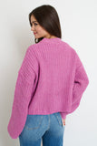 Loop Knit Cardigan // fuschia purple