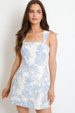 Garden Sketch Romper // blue
