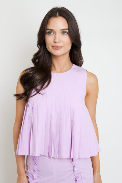 Lavender Breeze Pleats Top