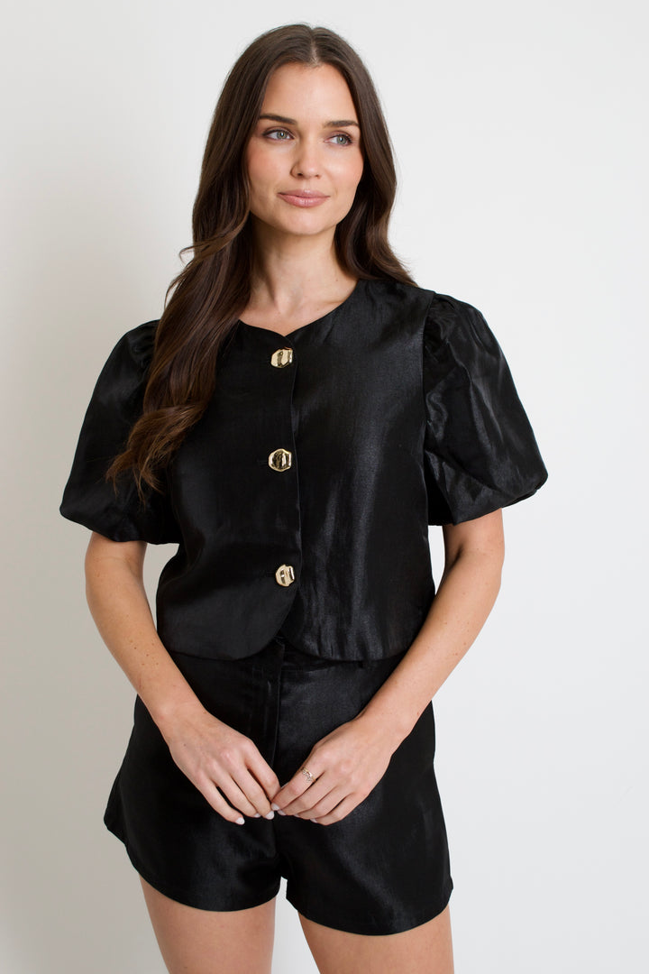 Chloe Satin Shorts // black