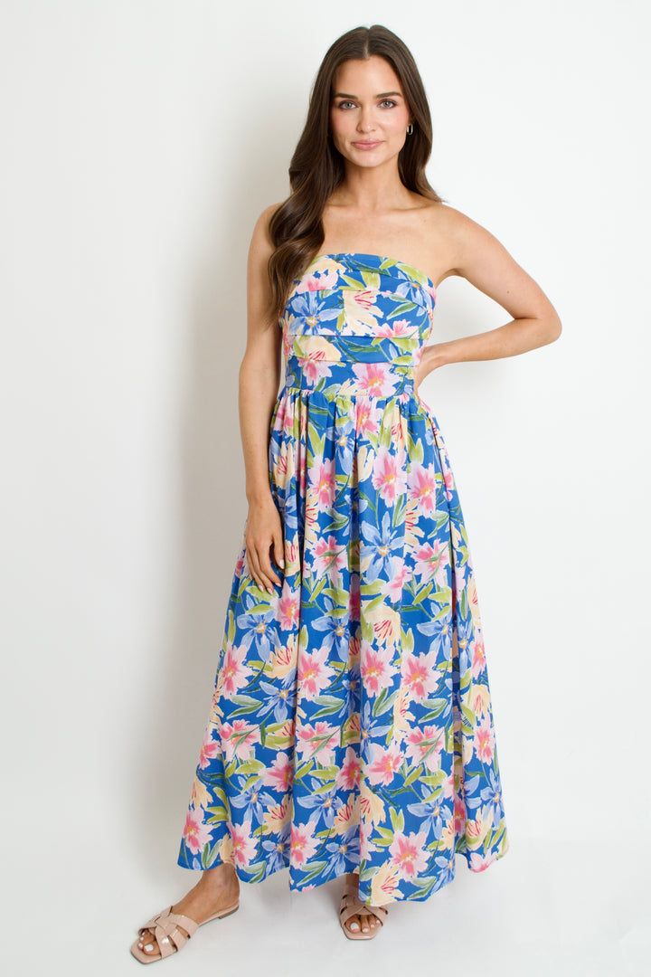 Sunset Petal Sky Maxi Dress