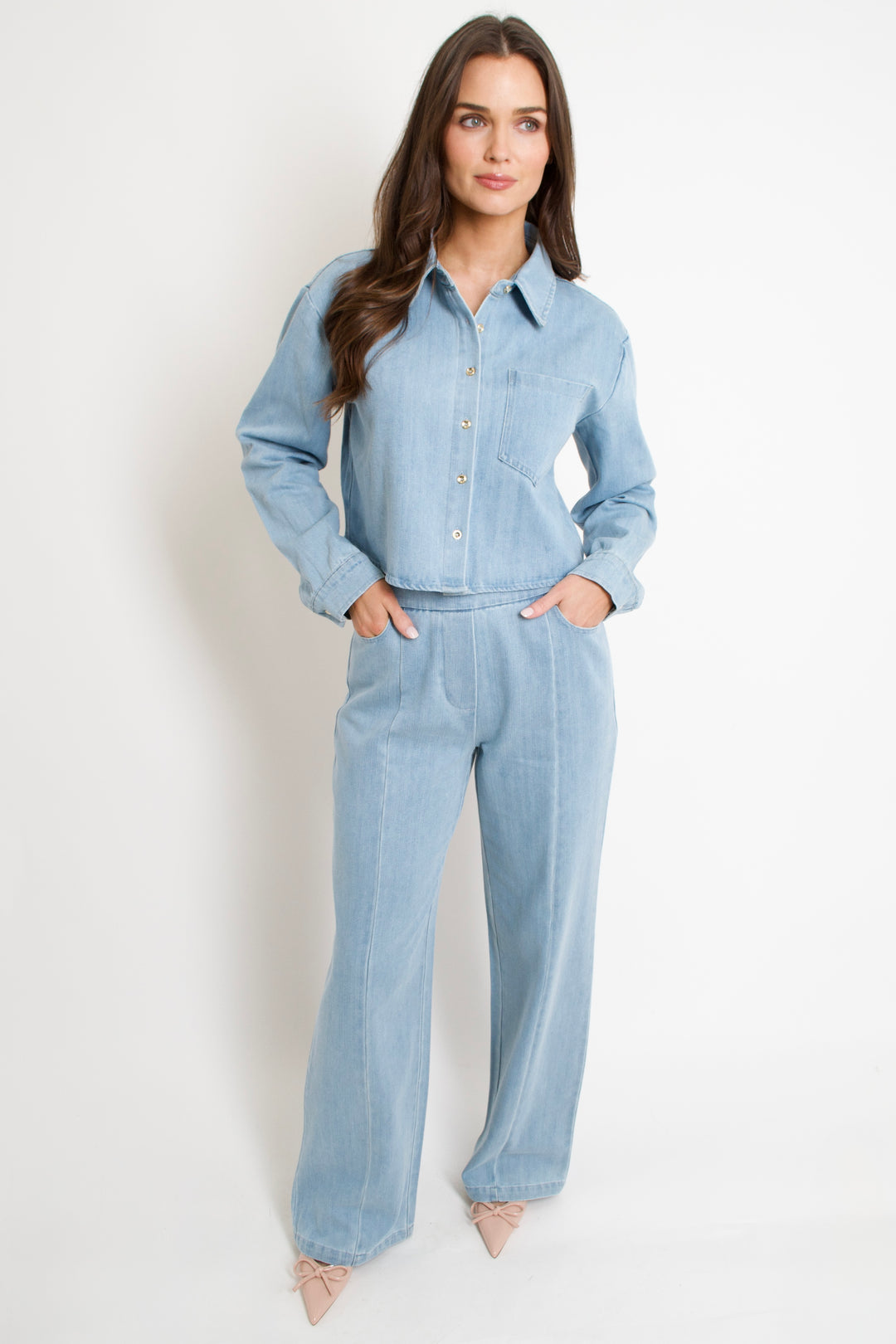 The Cropped Denim Shirt