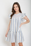 Misty Stripe Linen Dress