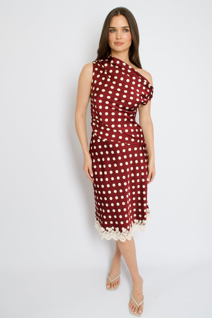 Sadie Bias Lace Trim Skirt