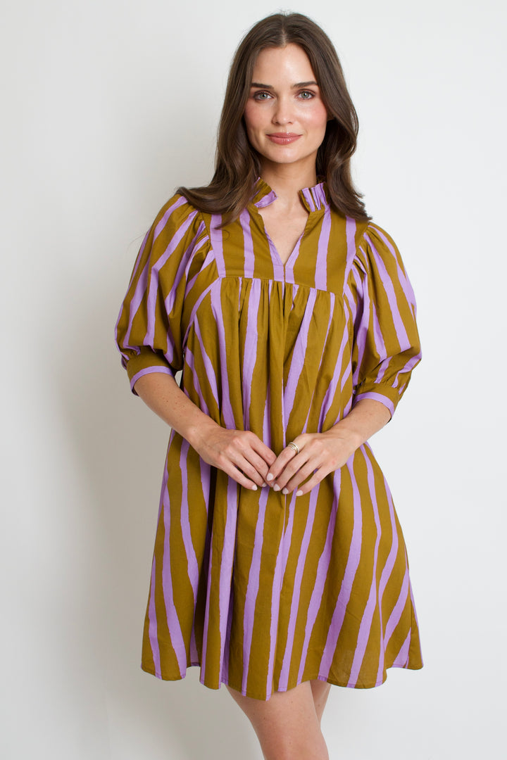 Abstract Stripes Mini Dress