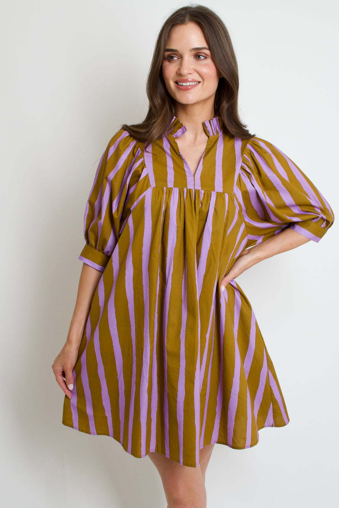 Abstract Stripes Mini Dress
