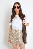Champagne Sparkle Mini Skirt