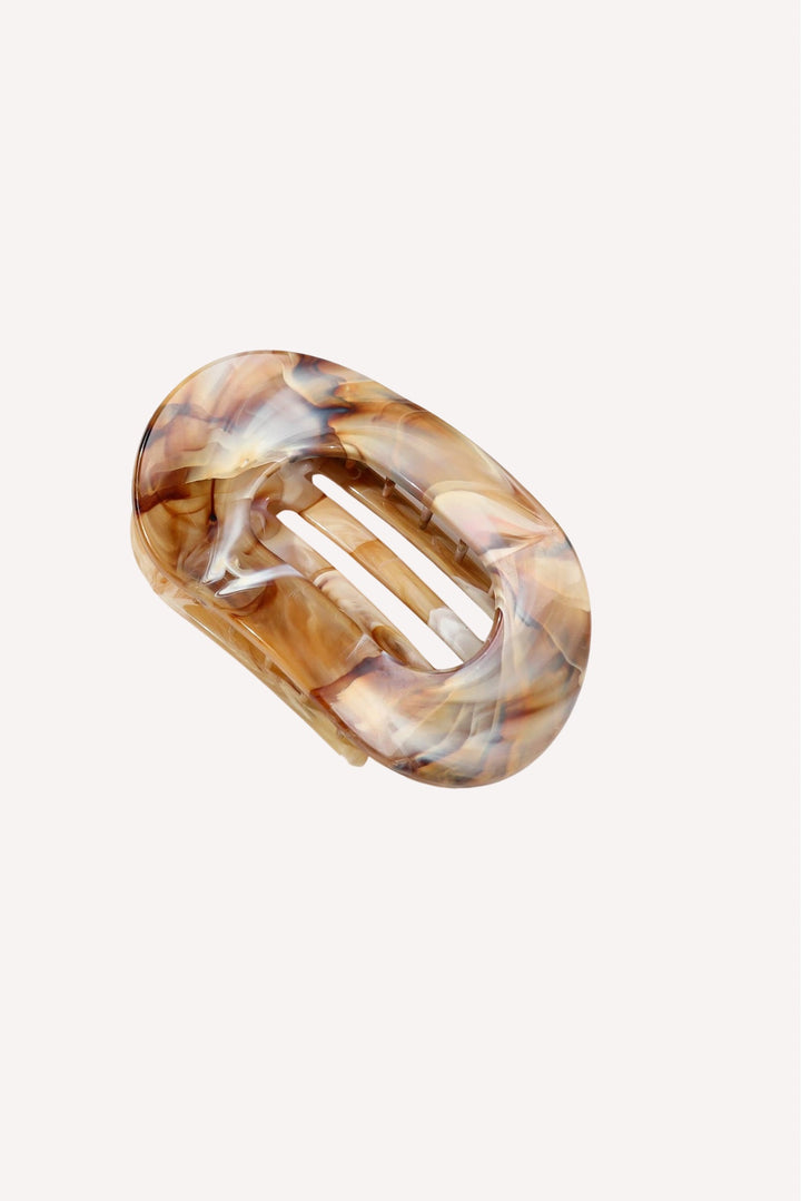 Flat Rounded Claw Clip // brown