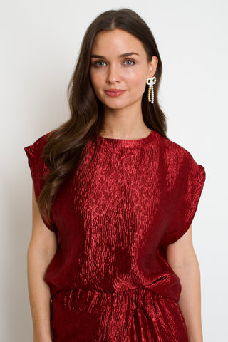 Maeve Metallic Top // wine