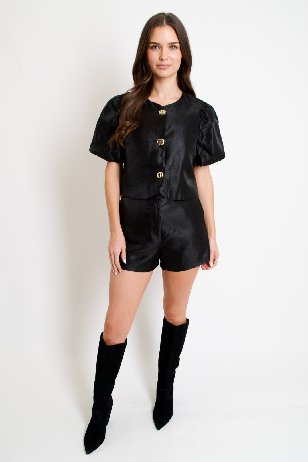 Chloe Satin Shorts // black