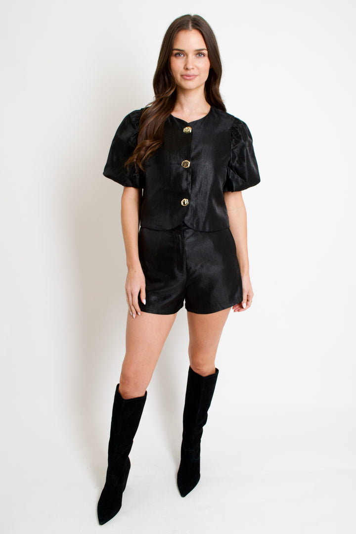 Chloe Satin Shorts // black