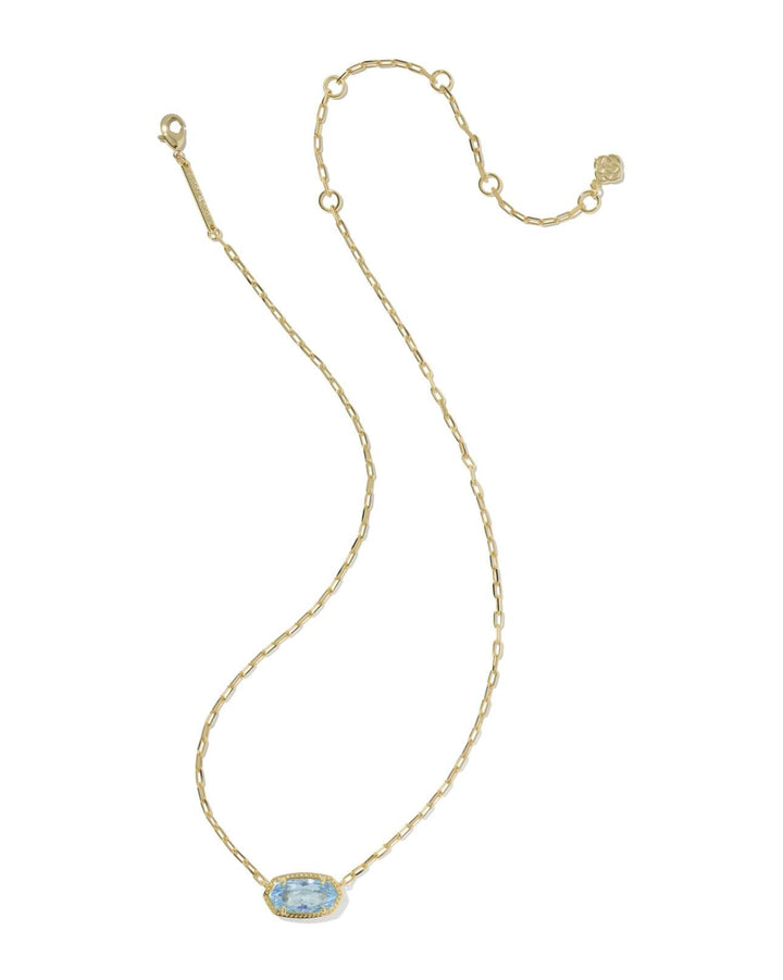 Elisa Luxe Pendent Necklace in Light Blue