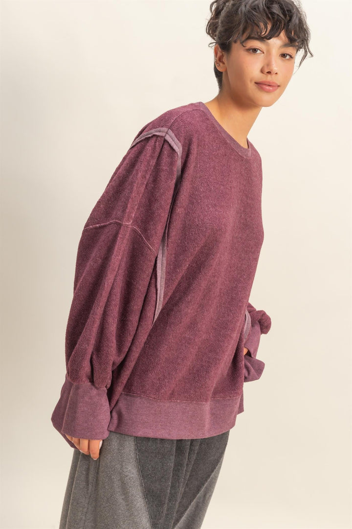 Lennon Fleece Pullover // plum