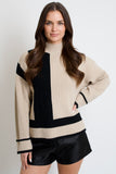 Colorblock Turtleneck Sweater