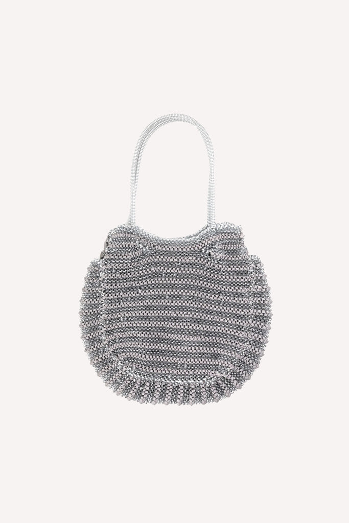 Zahara Woven Bag // silver