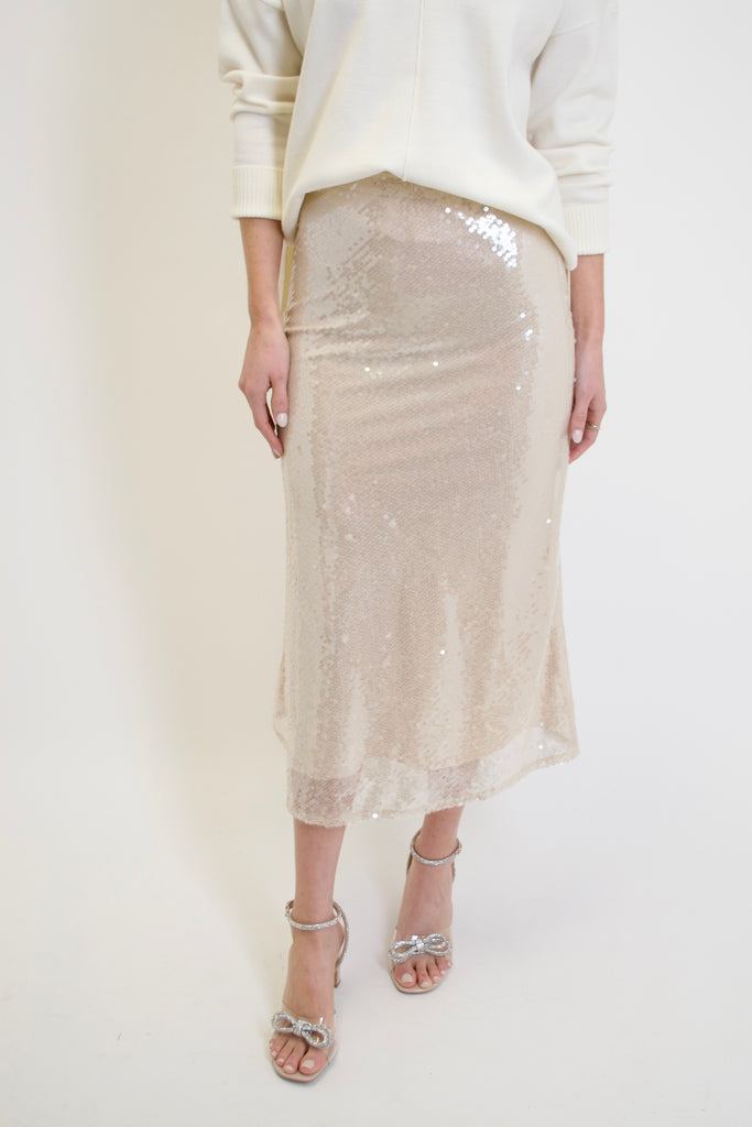 Nude Clear Sequin Skirt // curvy