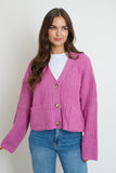 Loop Knit Cardigan // fuschia purple