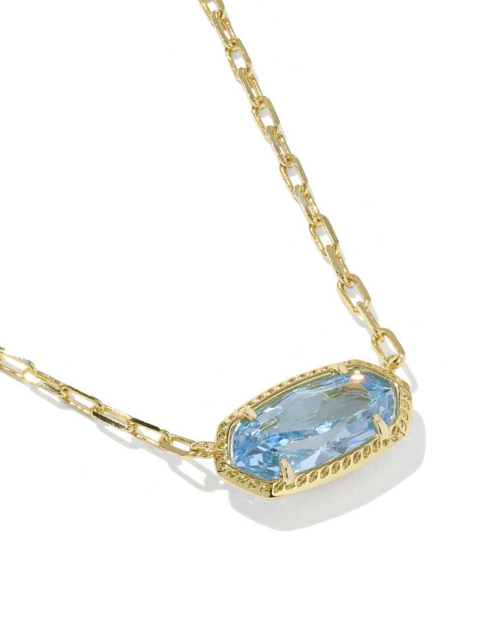 Elisa Luxe Pendent Necklace in Light Blue
