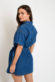 Denim Wrap Skirt Mini Dress