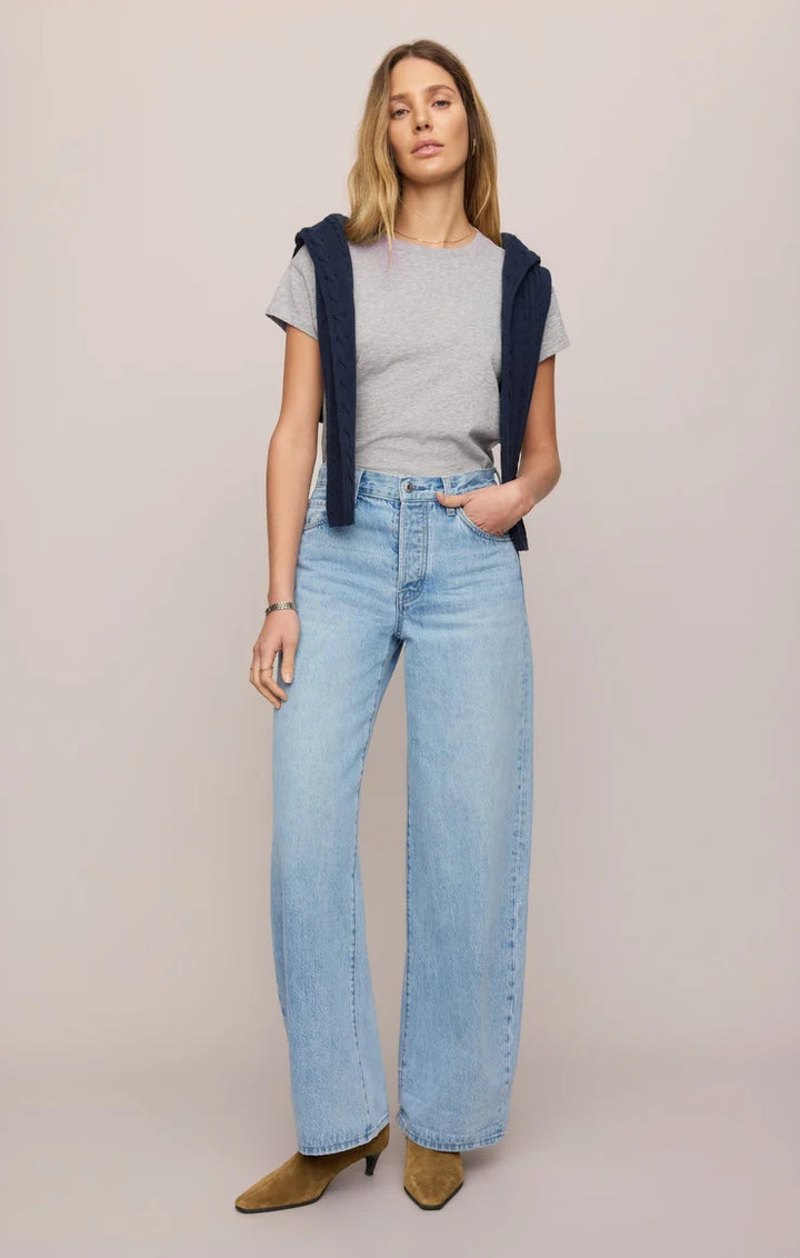 The Show Off Denim High-Rise Bowed