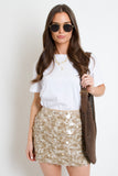 Champagne Sparkle Mini Skirt