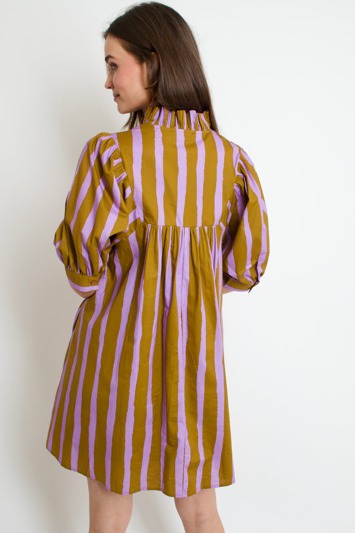 Abstract Stripes Mini Dress
