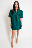 Kyla Puff Sleeve Dress // emerald