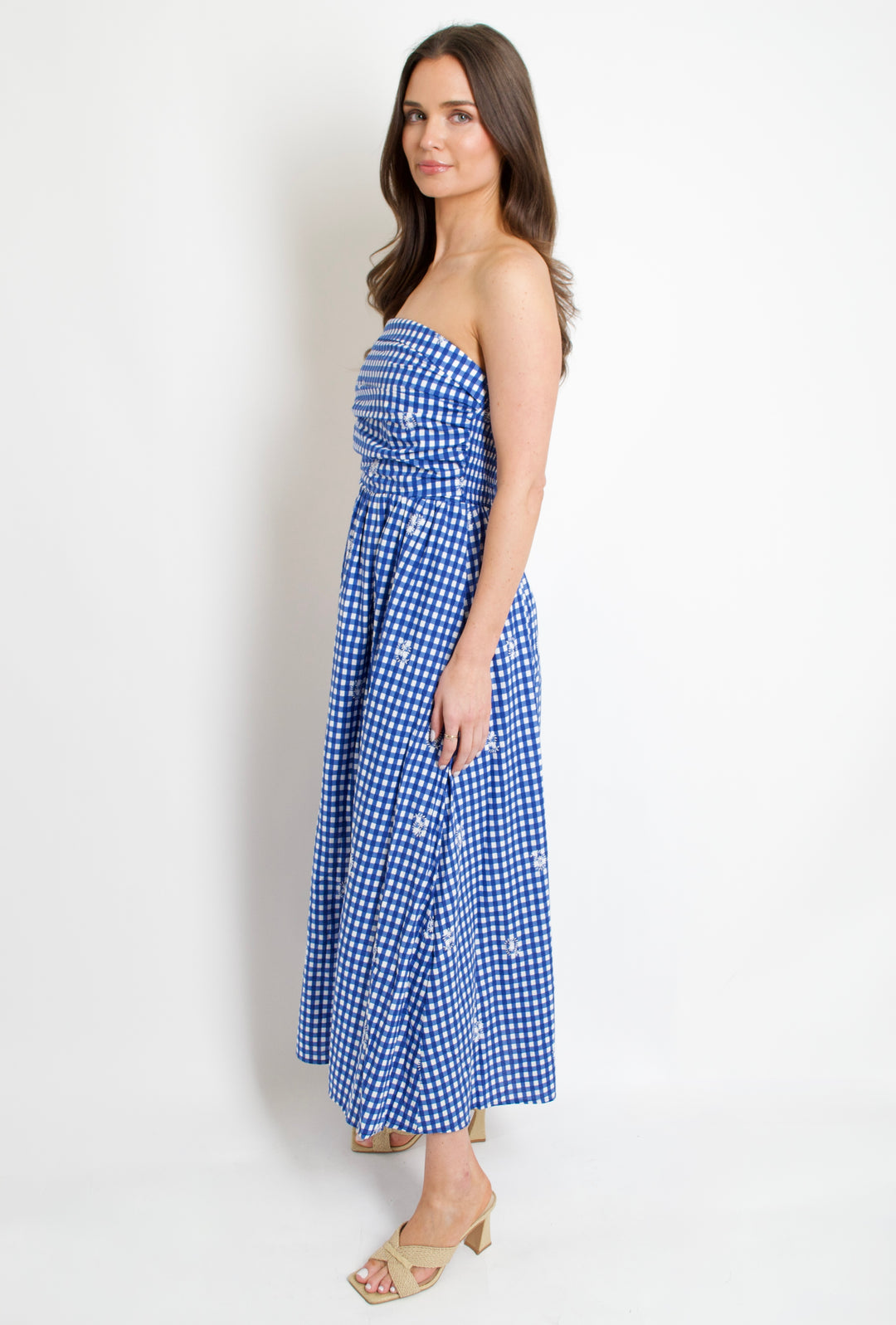 Santorini Gingham Midi Dress