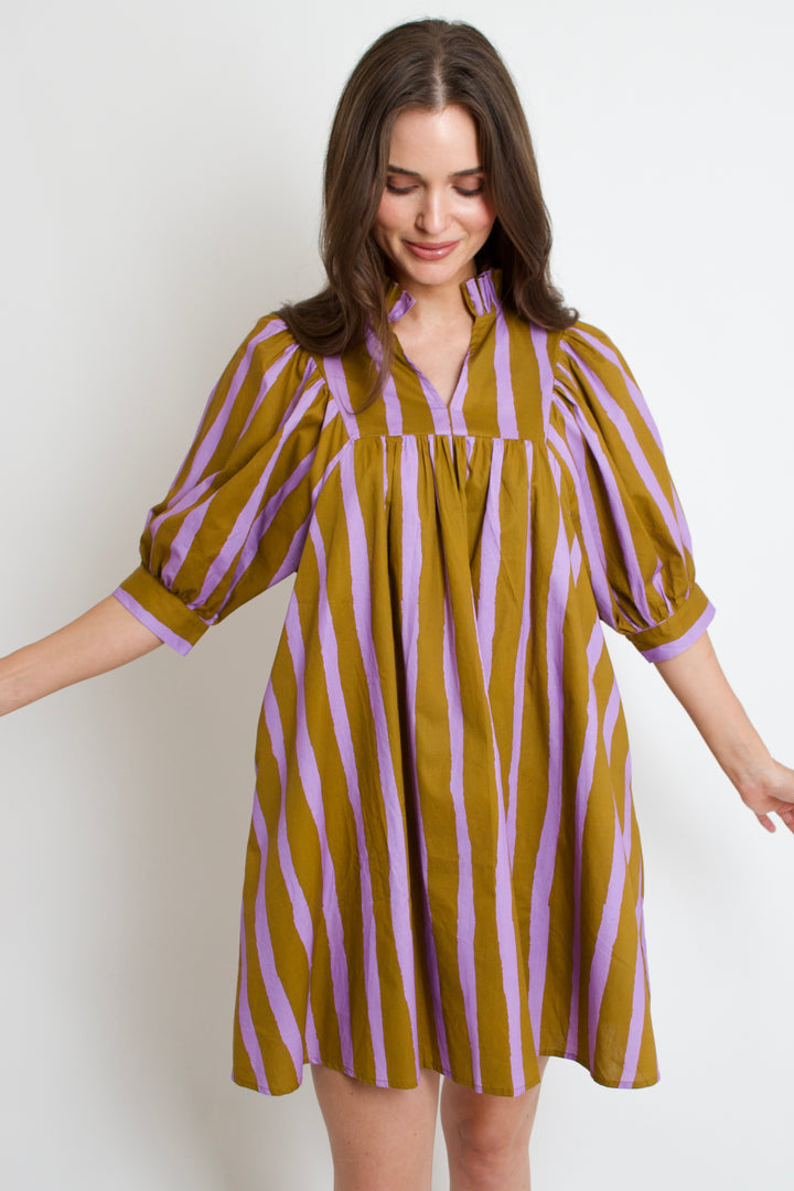Abstract Stripes Mini Dress