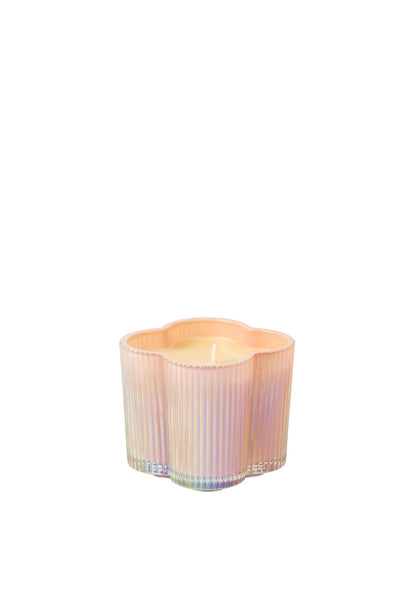 SWEET GRACE // Pink Flower Ribbed Candle