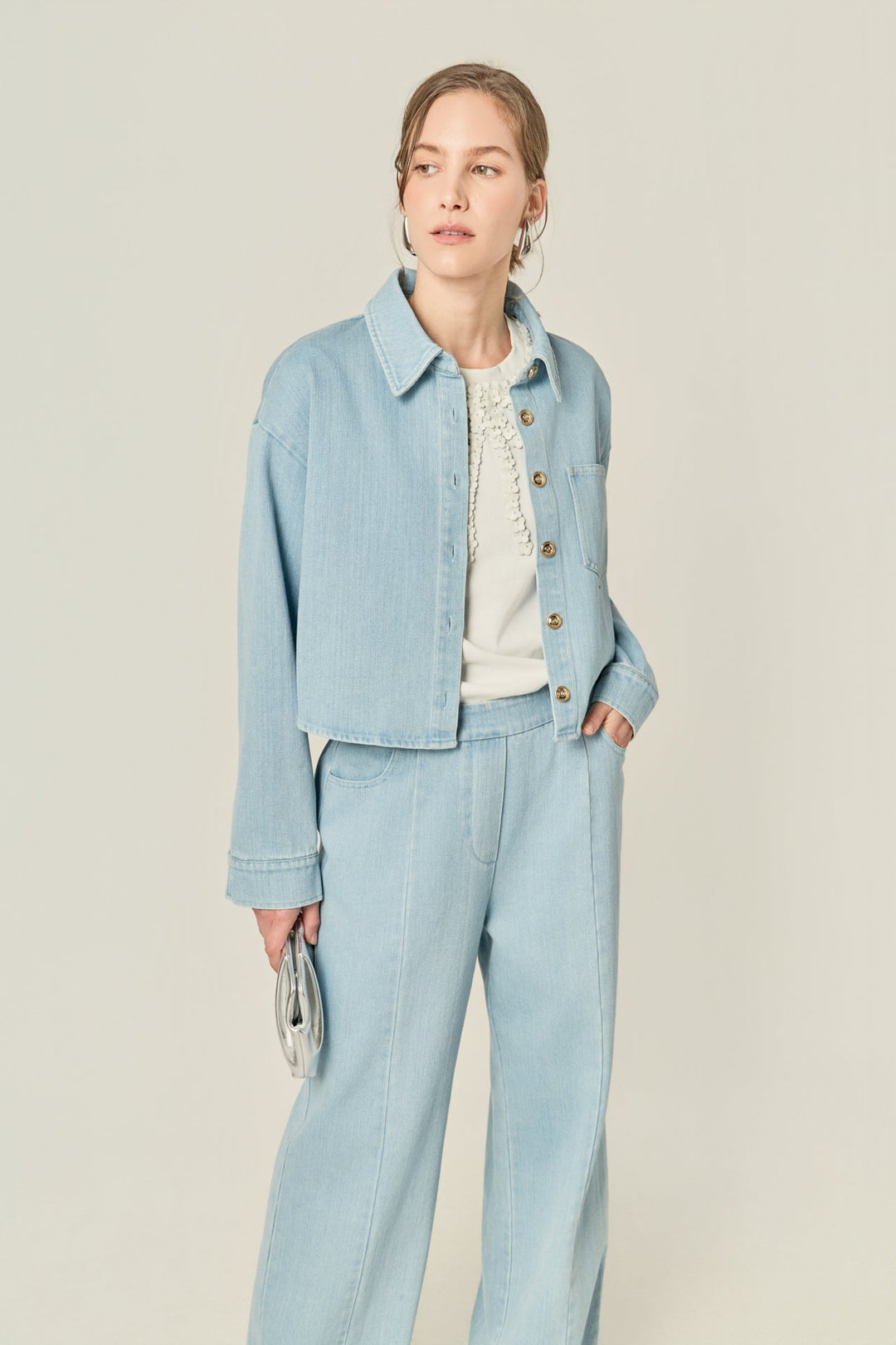 The Cropped Denim Shirt