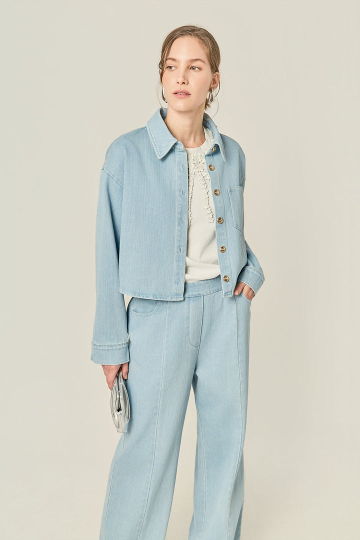 The Cropped Denim Shirt