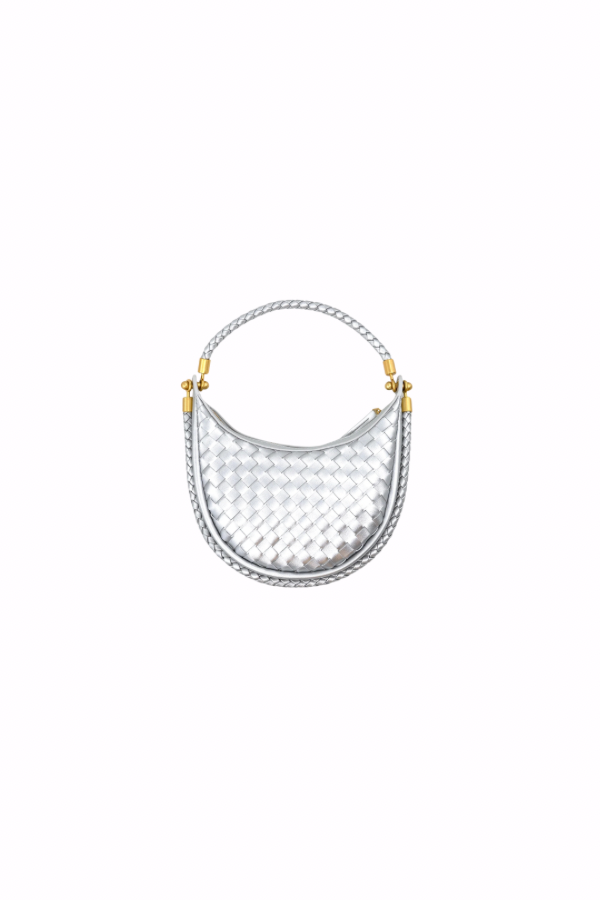 Mini Monaco Woven Bag // silver