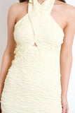 Textured Halter Midi Dress