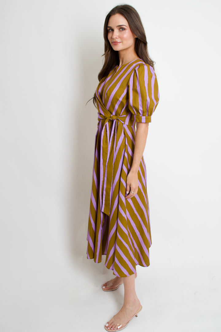 Abstract Stripes Maxi Dress