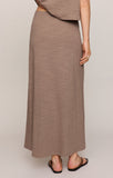 Delavine Textured Midi Skirt // iced coffee