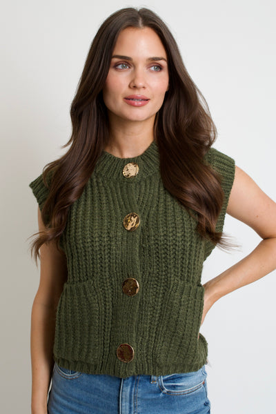 Zoey Knit Vest // olive