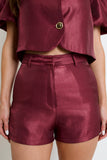 Chloe Satin Shorts // plum