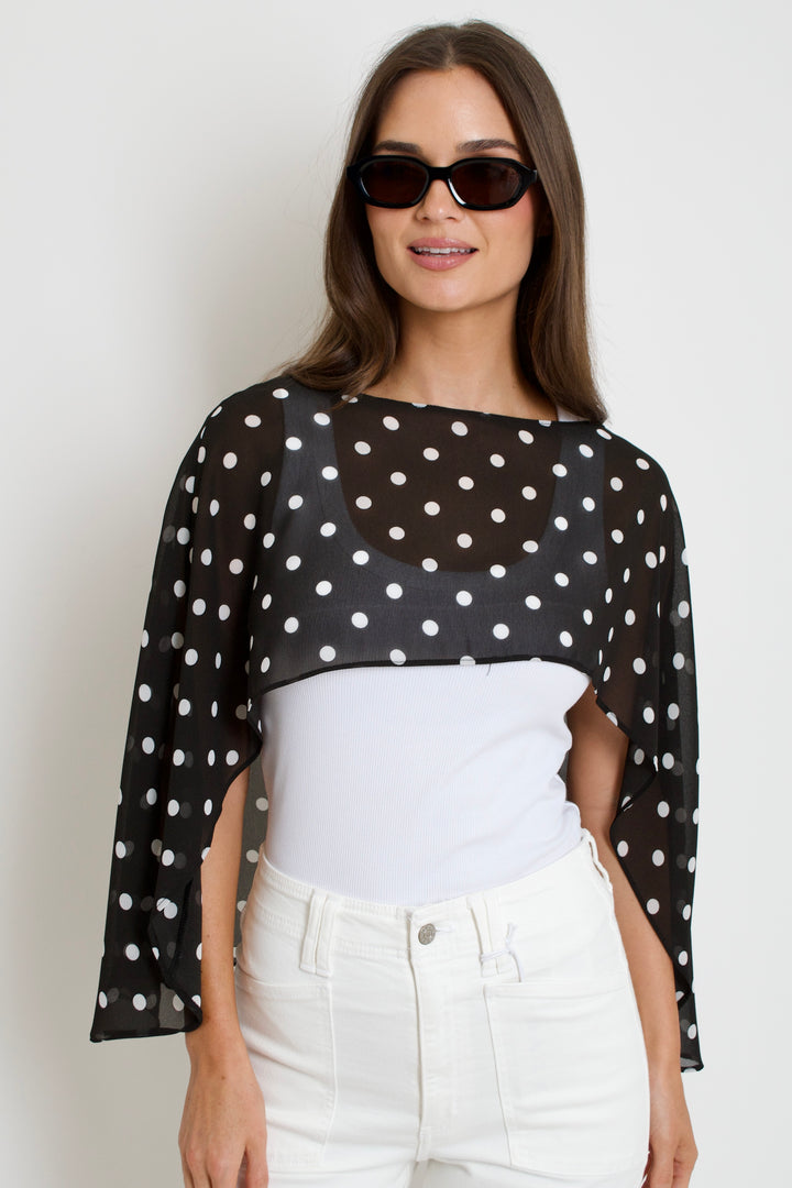 Mika Polka Dot Cape Top