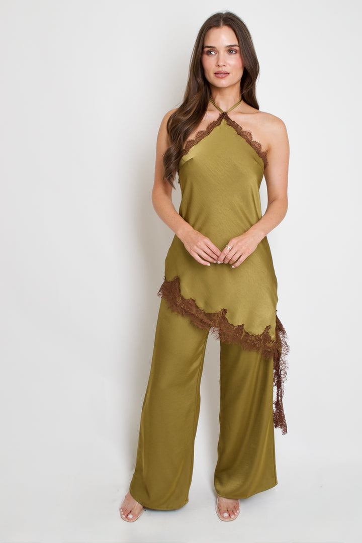 Sloane Satin Lace Jumpsuit